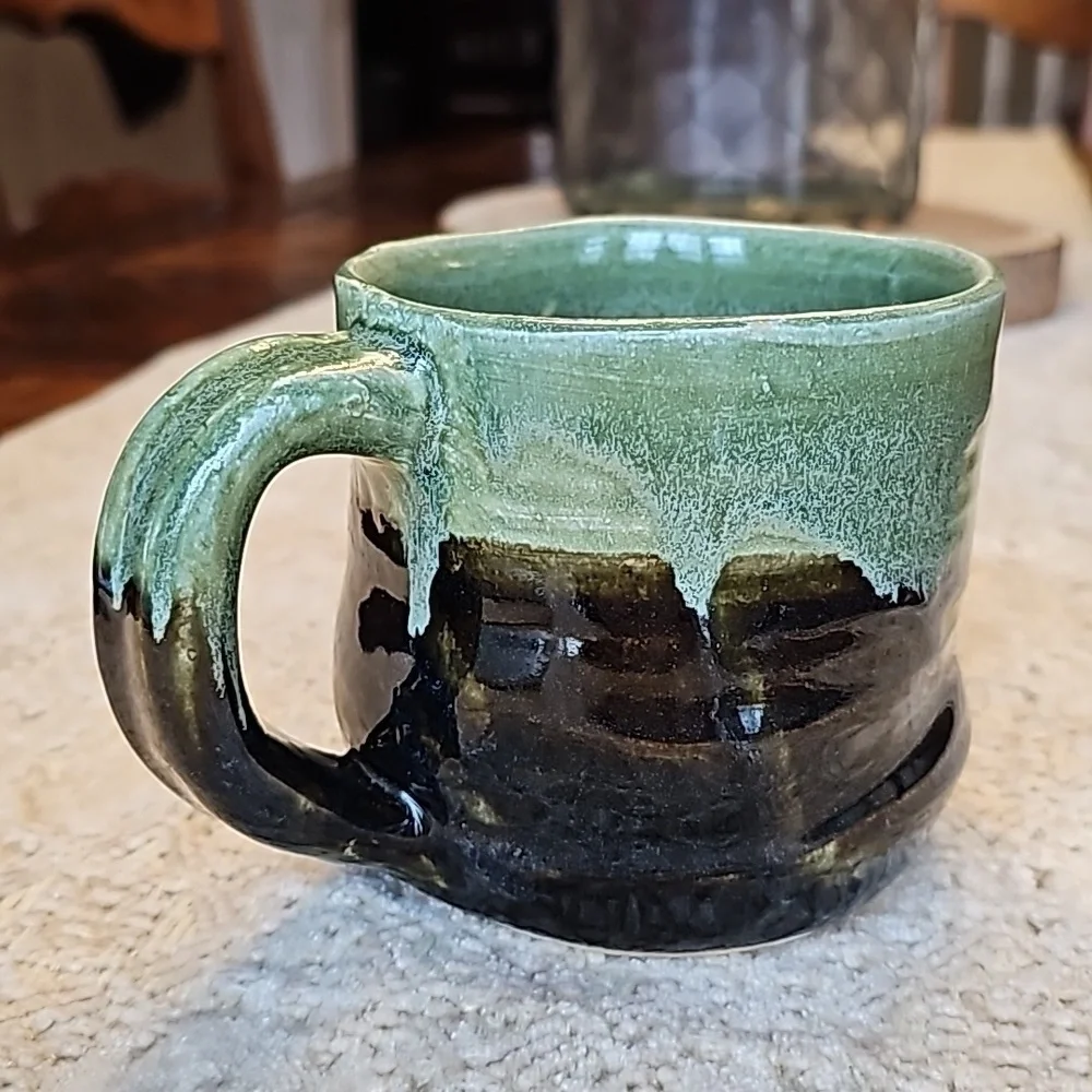 The Potter's House Studio Pottery Sage And Brown Coffee/Tea Mug - OS